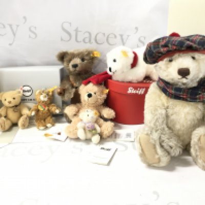 A Collection of Steiff Bears Including Winter Bear. Stina Teddy Bear. Coca Cola. Etc. No Reserve.