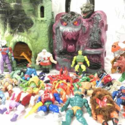 A Collection of Masters Of The Universe Figures And Accessories Including Castle Grey Skull And Snake Mountain. No Reserve.