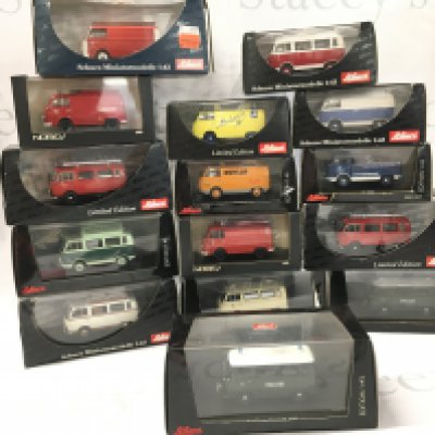 A Collection Of Boxed Schuco And Norev Ford Transit Vans 1/43 Scale.