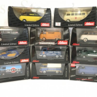 A Collection Of Boxed Schuco Volkswagen Vans 1/43 Scale.