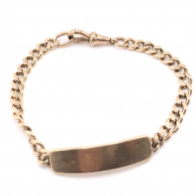 A 9ct gold ID bracelet. 27.40g and 22.5cm long. Postage A