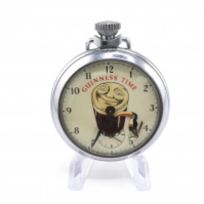 A Guiness time pocket watch winds but only runs intermittently. 50mm case.