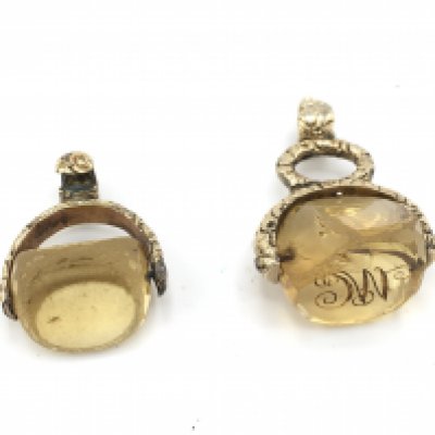 Two swivel fobs. Postage A