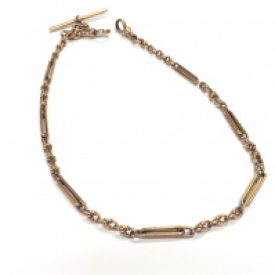 A 9ct gold fancy Albert chain. 28.78g and approximately 39.5cm