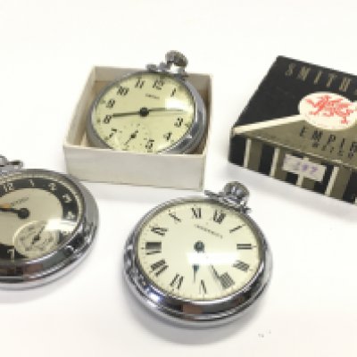 Three pocket watches including Ingersoll and a boxed Smiths. This lot cannot be posted