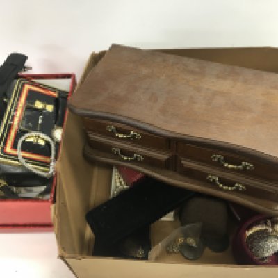 A Collection of costume jewellery including various silver earrings, silver necklace etc , watches and coins