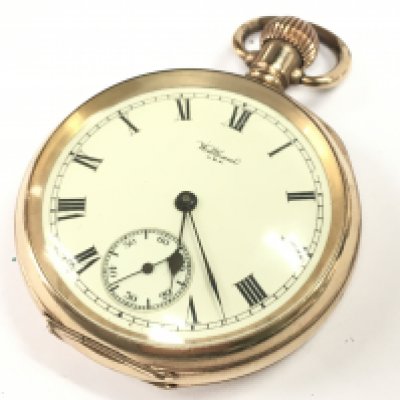 A Waltham Gold plated pocket watch. This lot cannot be posted