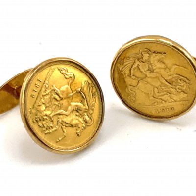 A Matching pair of 1912 half sovereigns with cufflink mounts. (A)