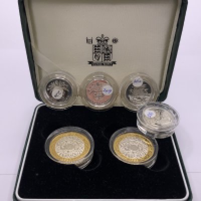 A cased 1997-1998 United Kingdom silver proof &pound;2 two coin set. (A)