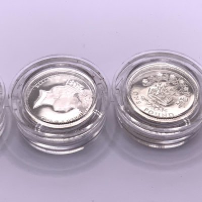 4 Silver Piedfort &pound;1 coins 1985 / 1986 /1988 / 1997.