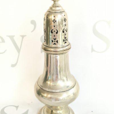 A silver hallmarked sugar sifter , 22cm tall. Postage category B