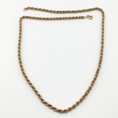 A 9ct gold rope chain. Approx 52cm and 9.55g