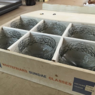 Boxed Whitefriars sundae glasses x6. This lot cannot be posted