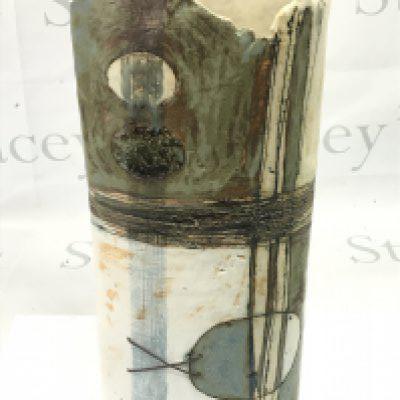 A tall studio pottery vase , 40cm tall. This lot cannot be posted