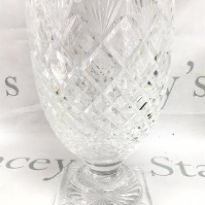 A Waterford cut crystal master cutter glass vase , 26cm tall. This lot cannot be posted