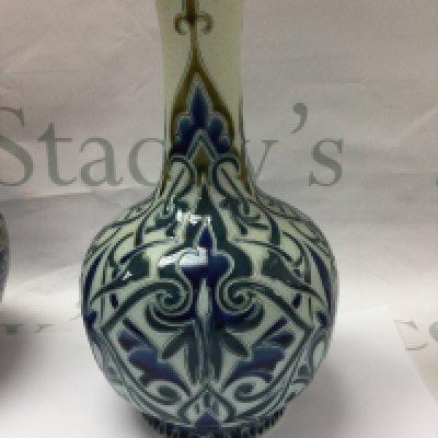 A Doulton Lambeth Edith Lupton vase decorated with floral design 26 cm .