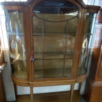 A Large Edwardian inlaid glazed display cabinet.