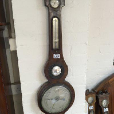 A late George III mahogany barometer maker Morganti Birmingham. NO RESERVE