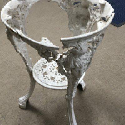 A Cast iron Victorian pub table base maker Cassell & Chambers.