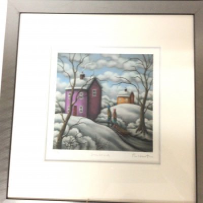 A framed modern British lithograph print by Paul Horton (b1958) entitled Snowbound 16/195 signed in pencil with Certificate of Authenticity.