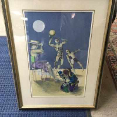 A framed W. Brian Hinton (1938-present) watercolour painting depicting a seaside scene . Frame Dimensions 54x75cm