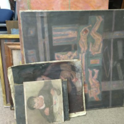 A collection of unframed 20th century abstract watercolours by A.H Palmer including several depictions of figures including some nude. This lot cannot be posted