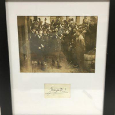 A framed signed display of King George V , Duke of York