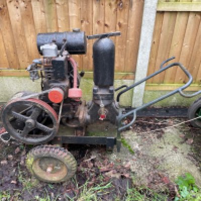 An Unusual Air Compressor set up designed for a stationary engine converted to electric motor SOLD IN SITU we have a dedicated viewing day on Saturday 12th April between 10am - 2pm via appointment, please contact the office for additional address information.