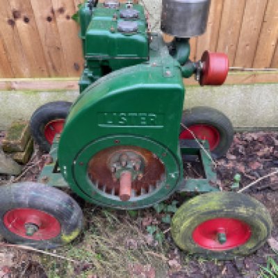 A Lister D Twin Cylinder Diesel engine on Trolley SOLD IN SITU we have a dedicated viewing day on Saturday 12th April between 10am - 2pm via appointment, please contact the office for additional address information.