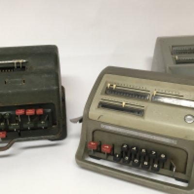 Three Vintage calculating machines (3)