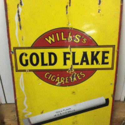 A vintage Wills Gold Flake cigarettes enamel advertising sign, 60cm wide 92cm wide