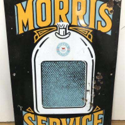 A Vintage Morris Service enamel sign, 35cm wide 53cm tall