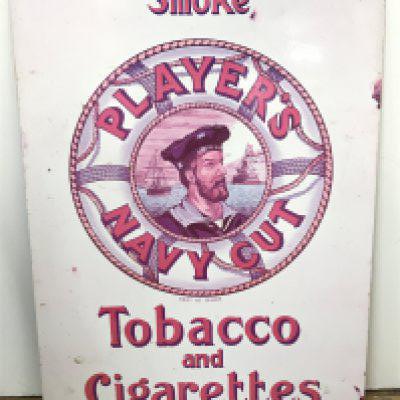 A Players Navy Cut cigarettes enamel advertising sign, 45cm wide 62cm tall