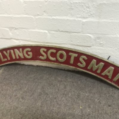 A cast iron Flying Scotsman retrospective copy sign ,88cm long