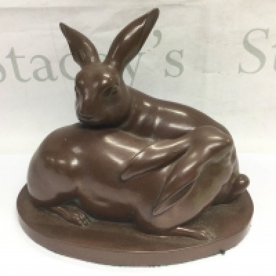 After Carl August Brasch 1866-1938, a bronzed sculpture 'Rabbits', approx height 20.5cm. Shipping category D. NO RESERVE