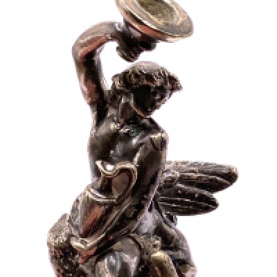 A Late Victorian silver plated figure in the form of Ganymede seated upon an eagle holing a cup and an amphora, dated 1851. 14.5cm. Possibly Henry Wilkinson. (B)