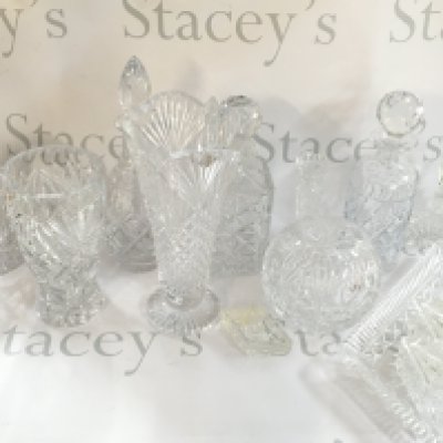 A Collection of cut glass decanters. This lot cannot be posted