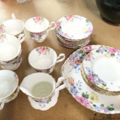 A Royal Albert Beatrice tea set including saucers, cups etc. this lot cannot be posted