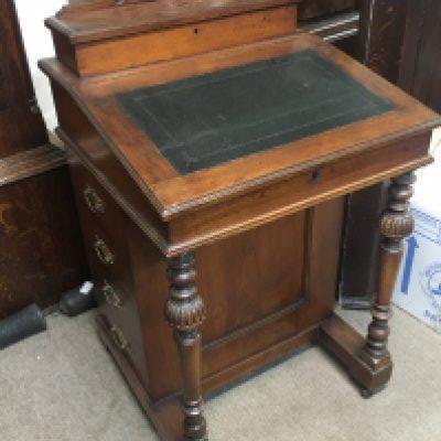 WITHDRAWN - A late Victorian Davenport style desk with carved design and leather writing desk. Dimensions 54x53x90cm