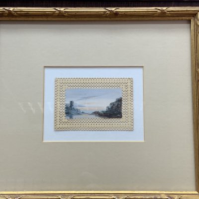 3 good framed watercolour paintings ( 2 miniature) 1 with inscription to reverse. Thomas Heapy, on the Tyne after J.M.W Turner. NO RESERVE