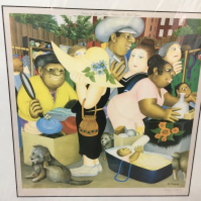 A signed limited edition Beryl Cook print " Street Market"