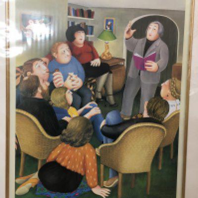A signed limited edition  Beryl Cook print " Peotry Reading"