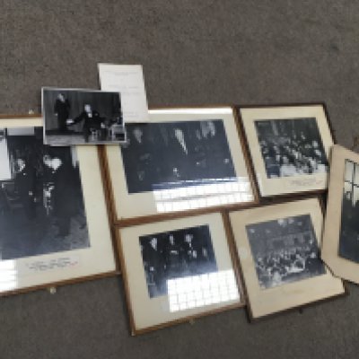 Original Winston Churchill 80th birthday celebration dinner photos at Manor Hall Chigwell, some framed. Also including the menu. This lot cannot be posted