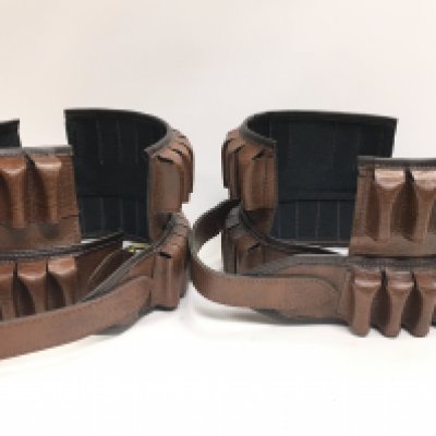 Two unused 45 shell capacity 12 bore cartridge belts. Waist 32-40 inches . Postage catC