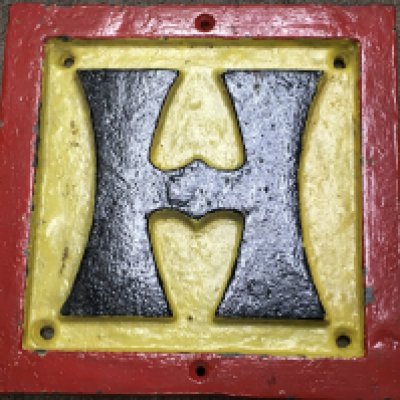 A genuine WW2 period heavy metal French train tunnel sign from the estate of a WW1/2 collector. 25cm long and wide. Postage category c