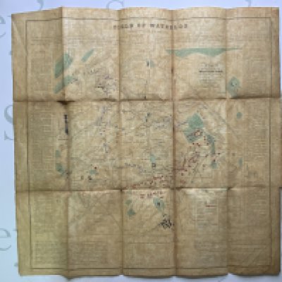 A Victorian folding canvas copy of a map created by Sergeant Major Edward Cotton. 1854. 46cm x 46cm NO RESERVE