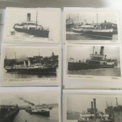 A large collection of well presented postcards an album containing Suffolk and Norfolk views both black and white and colour. An album of London postcards and albums of Pamlin Prints retrospective postcards Shipping busses trains and many others in five albums.