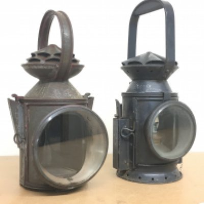 Vintage railway headlamp with Bruner and a similar railway lamp with no burner . This lot cannot be posted