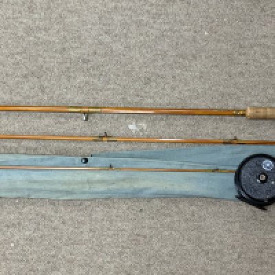 A Millwards vintage cane trout fishing rod together with a condex reel. (D)