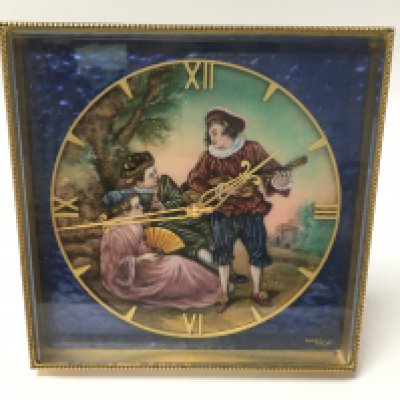 A vintage Imhoe dressing table clock. 12cm by 12cm.Postage D